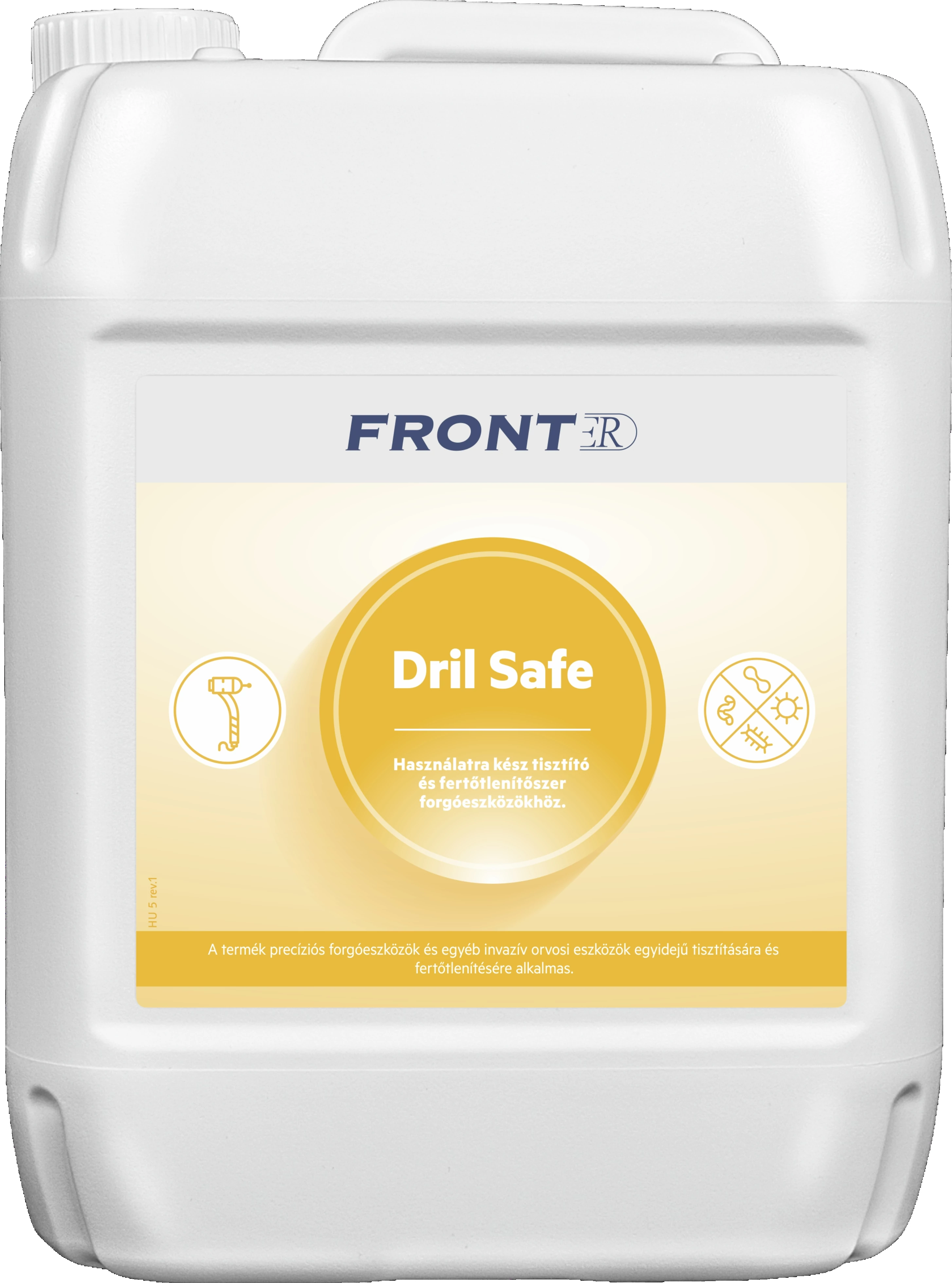 FrontER DrilSafe fogászati fúrófertőtlenítő utántöltő, 5 liter