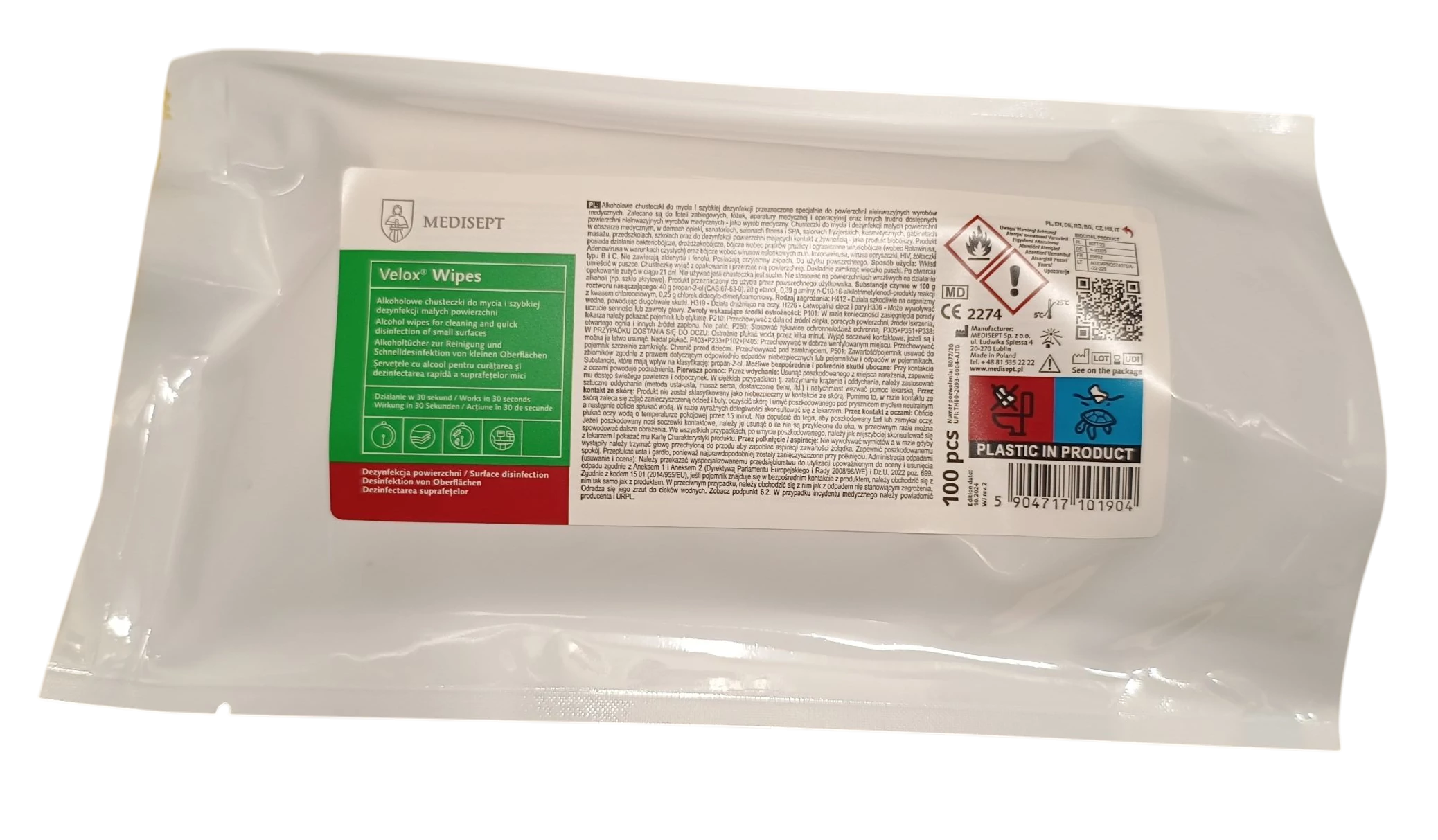FrontER AlsuWipes alkoholische Desinfektionstücher Nachfüllpackung, 100 St.