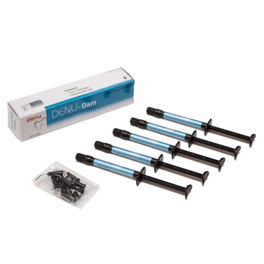 DENU Dam (5syr+10tip), folyékony kofferdam, ínyvédő, 5x1.2ml + 10 kanül