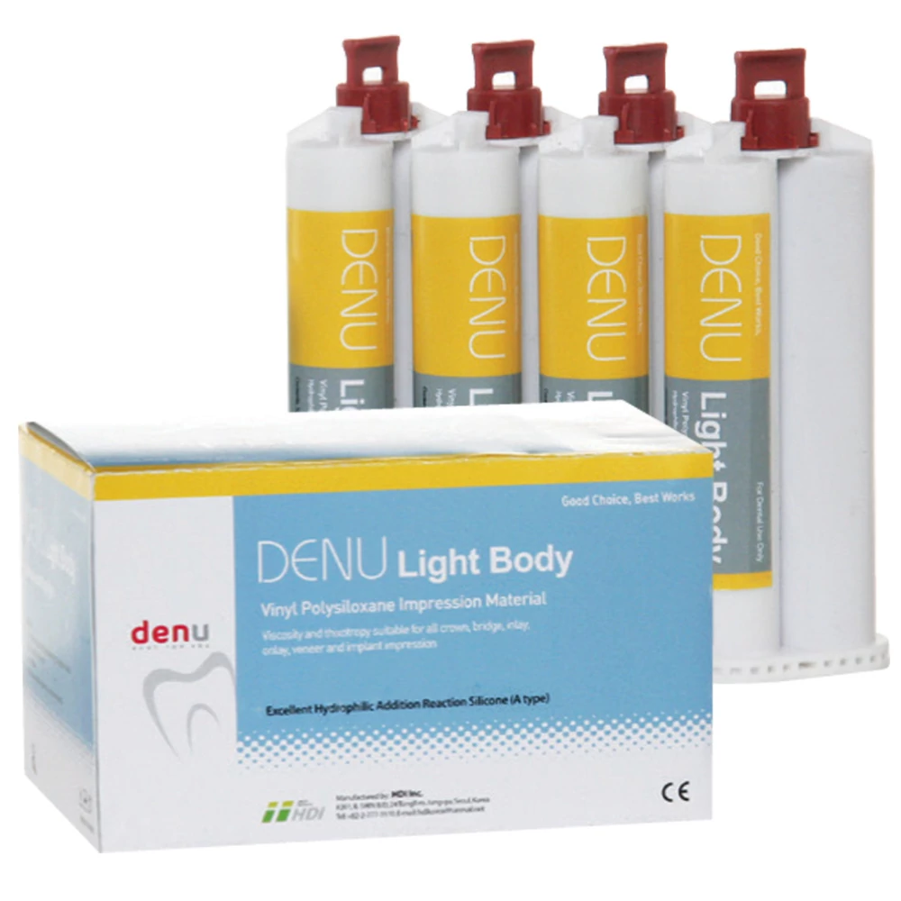 DENU Light Body, A-silicone, 4x50ml (+12 mixing tips)