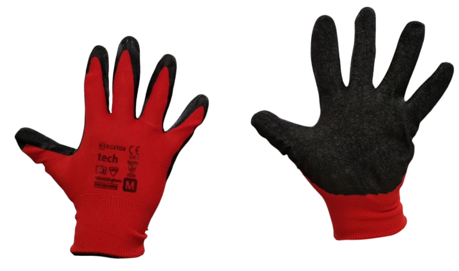 Mercator piros-fekete latex munkavédelmi kesztyű, 1 pár - többféle méretben