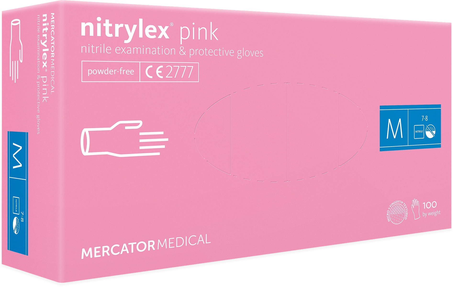 Nitrylex® Pink/Magenta Kesztyű érzékeny bőrűek számára, latex- és púdermentes  (100db/doboz)