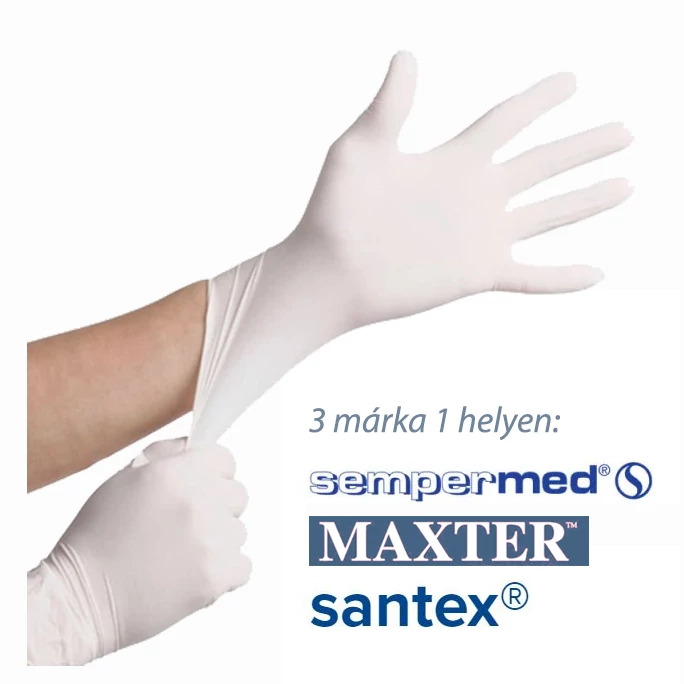 Medical Gloves, latex powdered, 10 boxes (=10x100pcs)