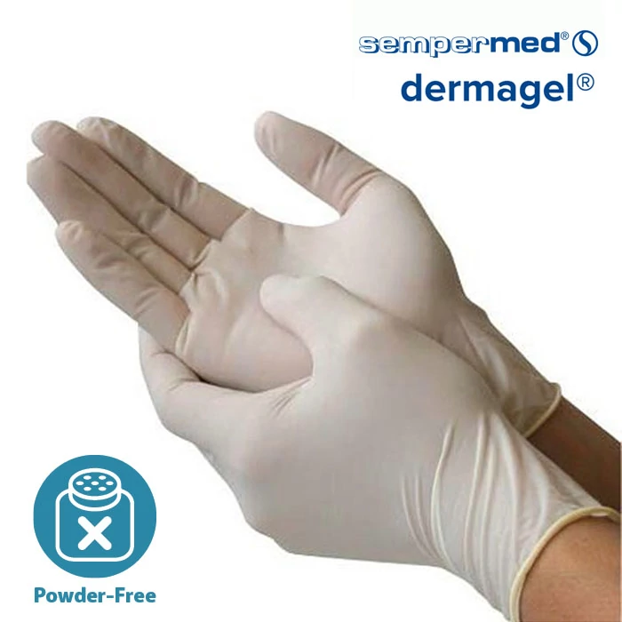 Gloves, examination, powder free, DERMAGEL, 100 pcs, in several sizes