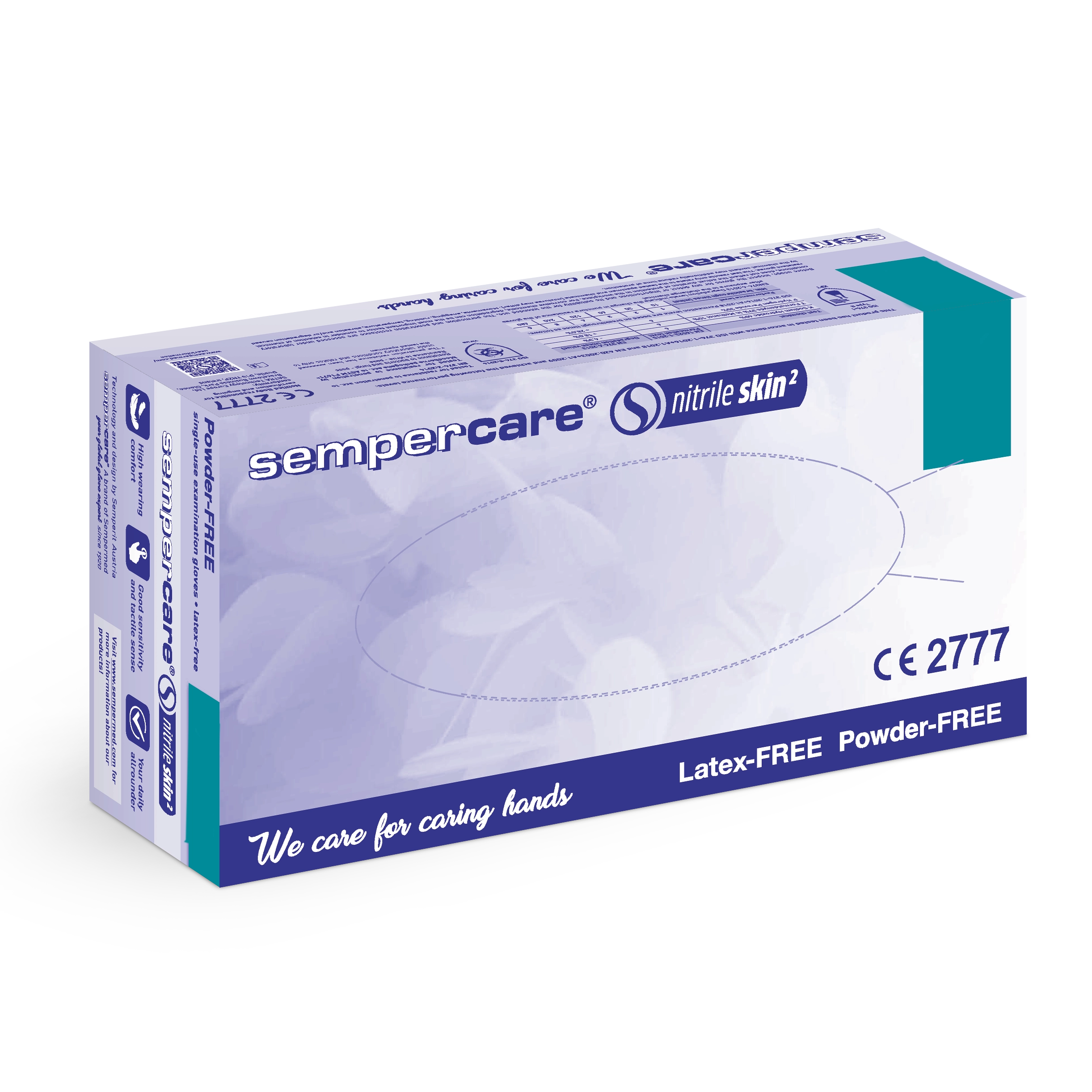 Sempercare® Nitril skin2 Orvosi Vizsgálókesztyű latex- és púdermentes — 200db 