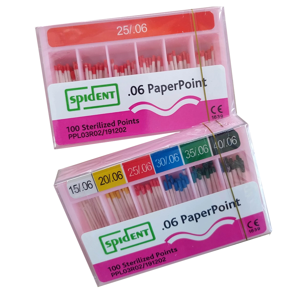 Paper Points, 60pcs, in assorted size 15-40, color coded (Taper 0.06)