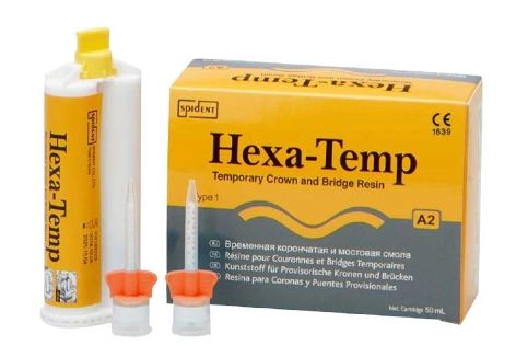 Spident, Hexa-Temp, 50 ml, ideiglenes önkötő korona- és hídanyag + 10 keverőcsőr