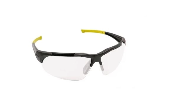 HALTON víztiszta szemüveg fekete-sárga végződéssel