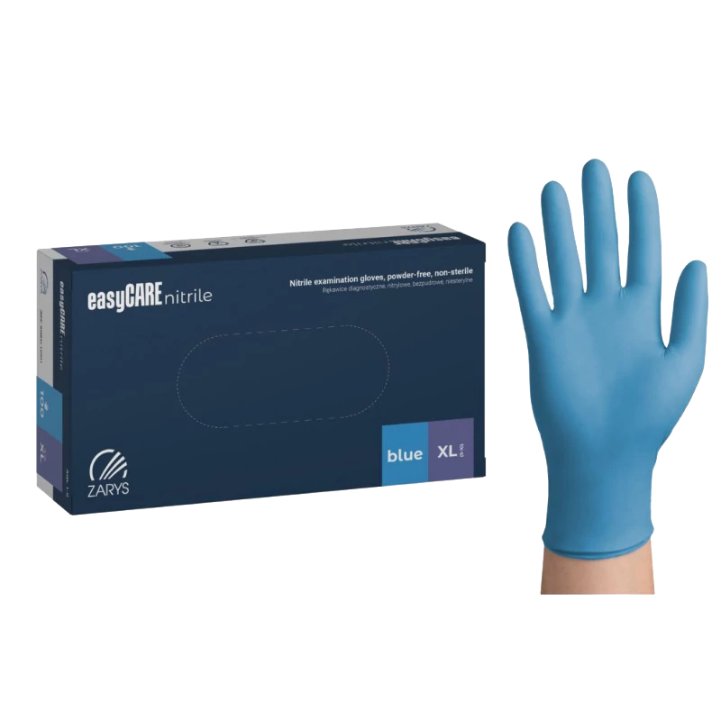 Gants nitrile ZARYS easyCARE, bleus, 100 pièces (100 pièces/boîte)
