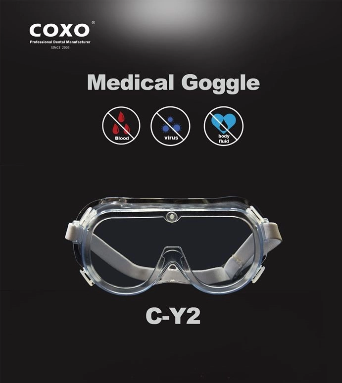 COXO (C-Y2)védőszemüveg párásodásmentes szellőzővel, simítózáras tasakban, gumis rögzítés, 1 db