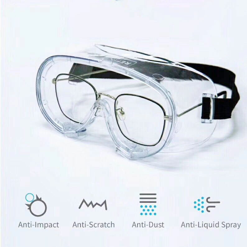 Vírus ellen is védő traszparens szemüveg, 1 db, gumis