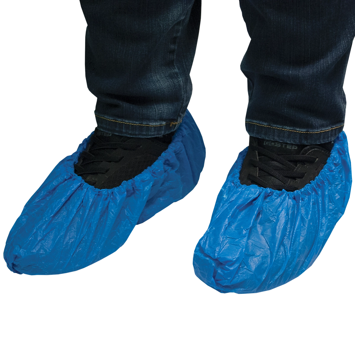 Cipővédő lábzsák, (2g, PE) egyszer használatos, kék színű, 100db