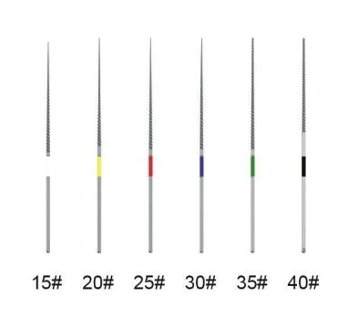 Endodonciai Nikkel-Titán tű depurátor fejbe, 15-40, 6db