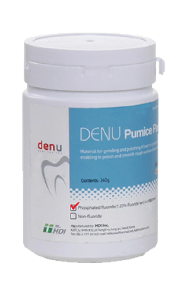 DENU Pumice Paste — Polírpaszta, fluorral, eper ízesítésű (340 g)