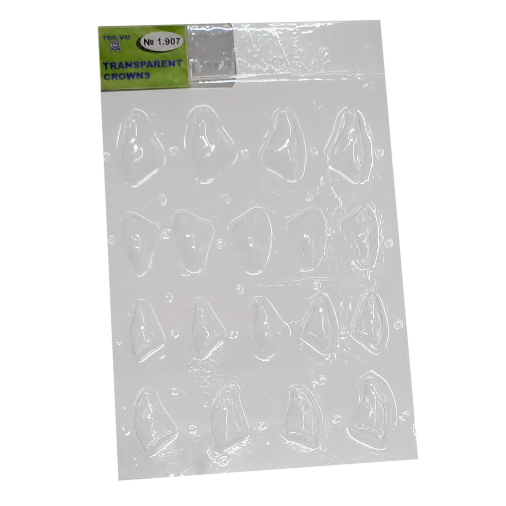 TOR - ÁTLÁTSZÓ KORONÁK,  közepes és nagy méretben FRONTFOGAK APPROXIMÁLIS FELSZÍNÉRE (18DB)