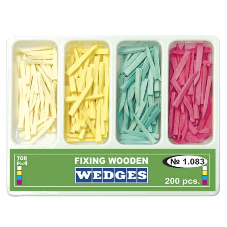 Wooden Wedges, set ( white, yellow, blue, pink) 200 pcs