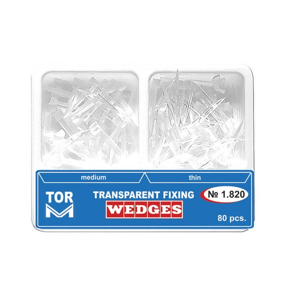 Transparent Wedges, thin and medium, 80 pcs