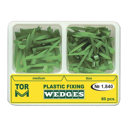 Plasticgreen Wedges set, green, 2 sizes, 80 pcs