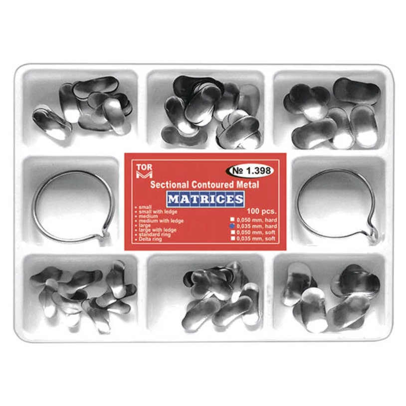 TOR- Cut embossed metal dies, medium pack, 50 pieces + 1 ring, 50 microns