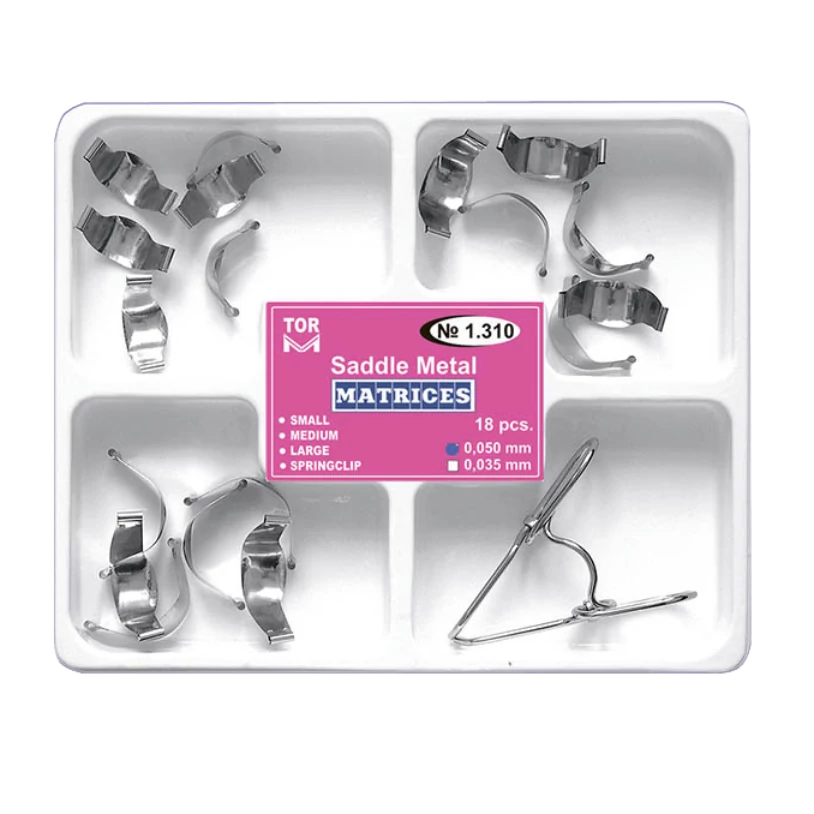 TOR - Embossed spring clip metal dies in a set, 18 pieces + pliers, 0.050 mm