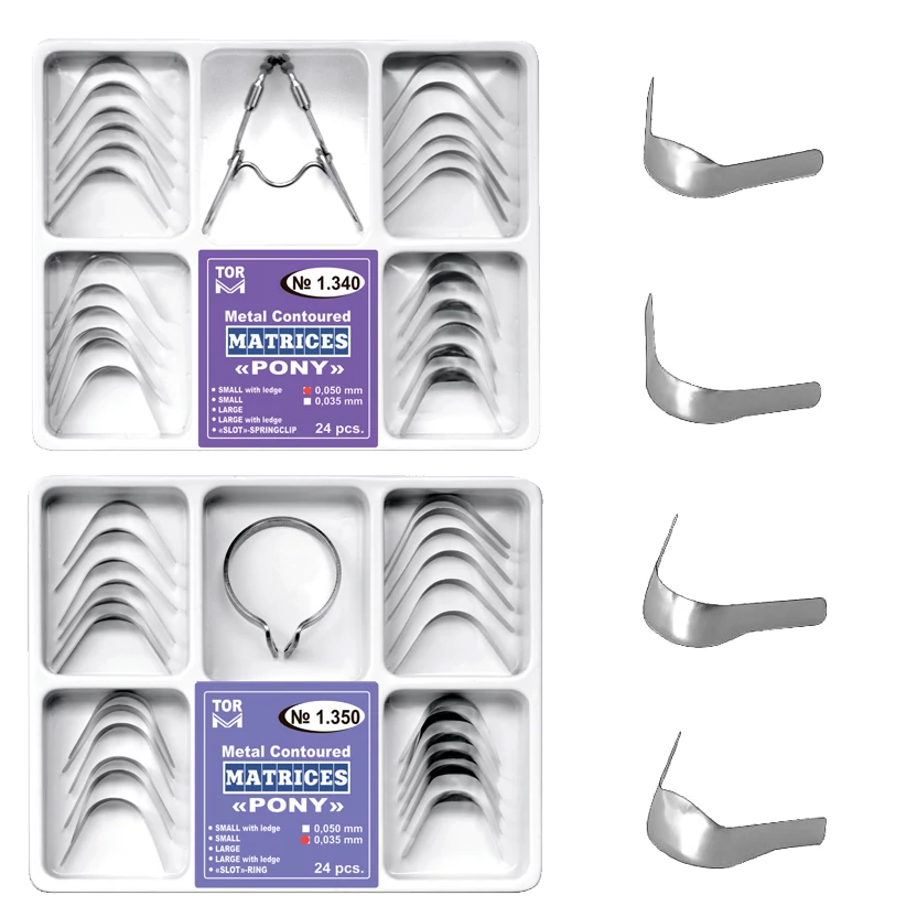 TOR - Embossed semi-circular PONY metal die set with a ring or pliers, (24 pieces)