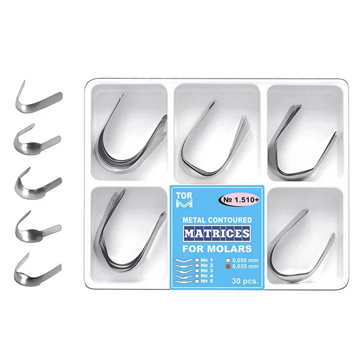 TOR - Circular embossed metal matrices set for molars - 30 pieces