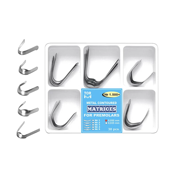TOR - Circular embossed metal matrices set for premolars, 30 pieces