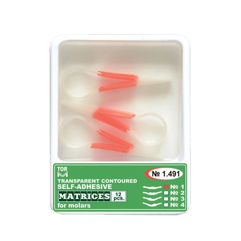 TOR - Self-adhesive embossed celluloid matrices for molars (12 pieces) - in various designs