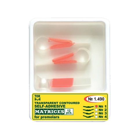 TOR - Self-adhesive embossed celluloid matrices for premolars (12 pieces) - in various designs