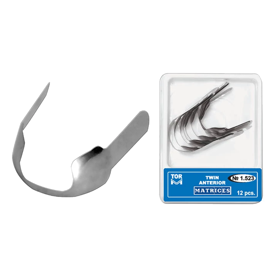 TOR - TWIN: Metal matrices for the surface of the proximal and cervical front teeth, 12 pieces