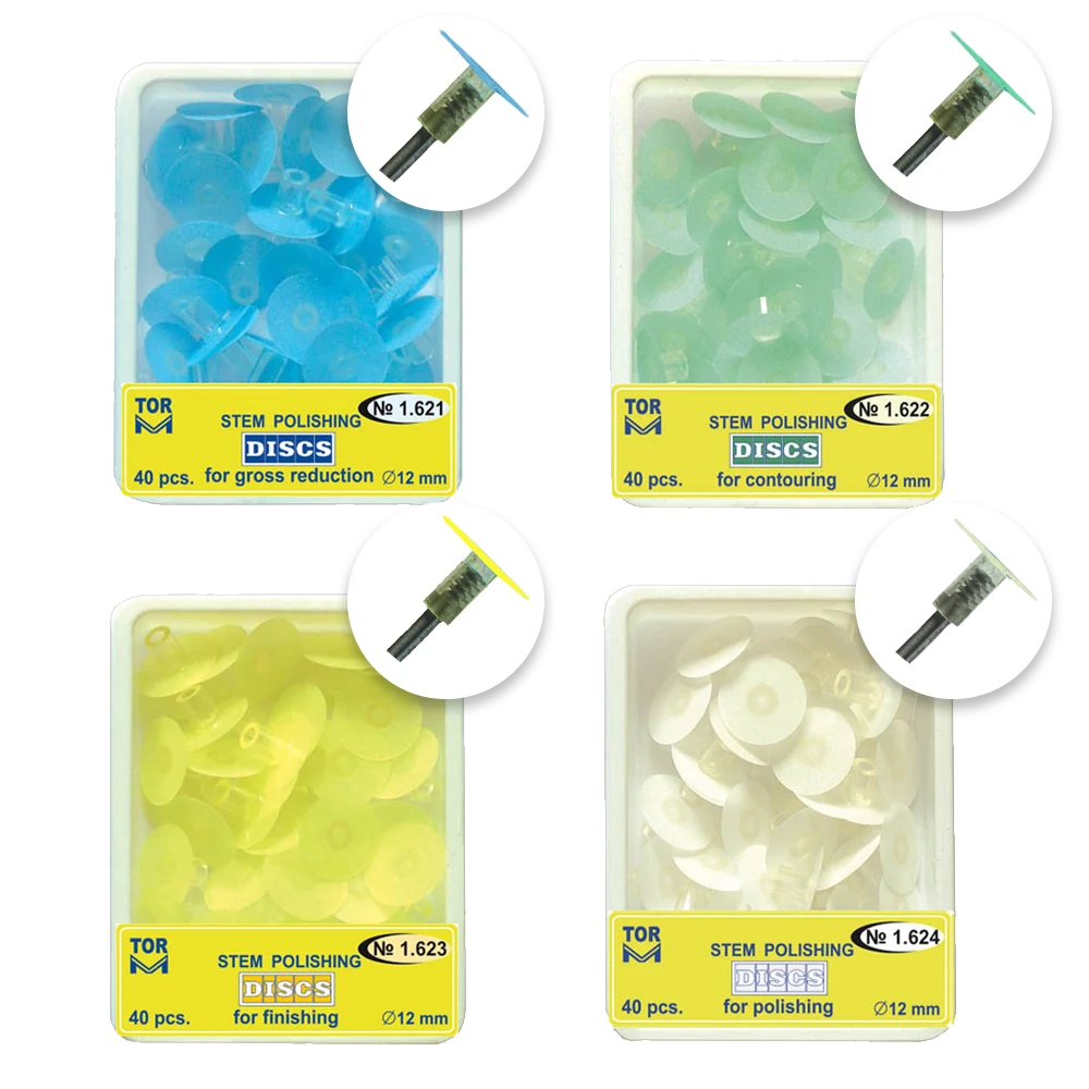 TOR - Snap polishing discs, 12mm (40 pieces) - in various designs