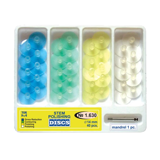Set discuri mari de lustruit TOR-Snap, 14 mm, 40 piese + 1 mandrină