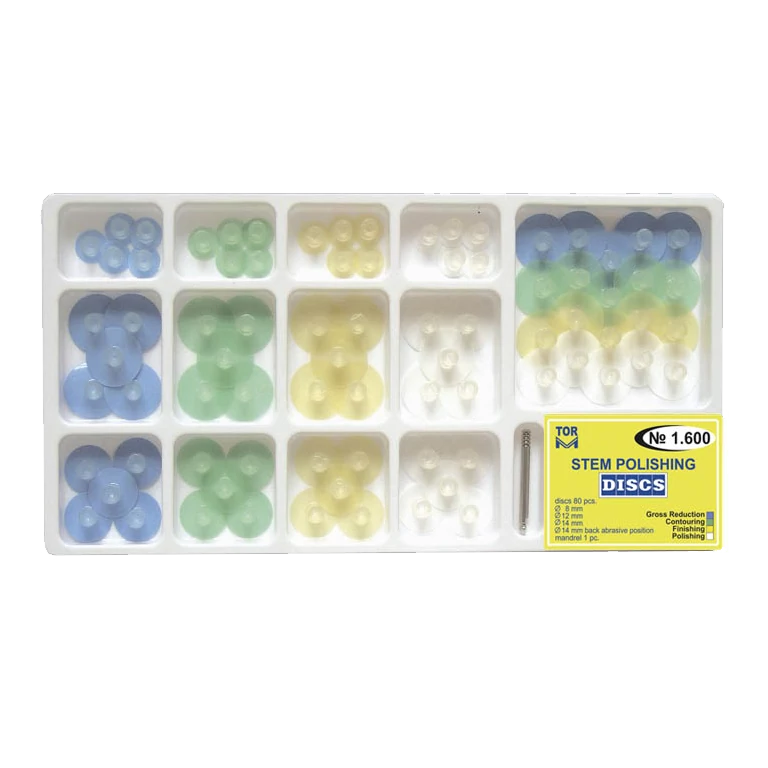 TOR-Snap universal polishing disc set, 80 pieces + 1 mandrel