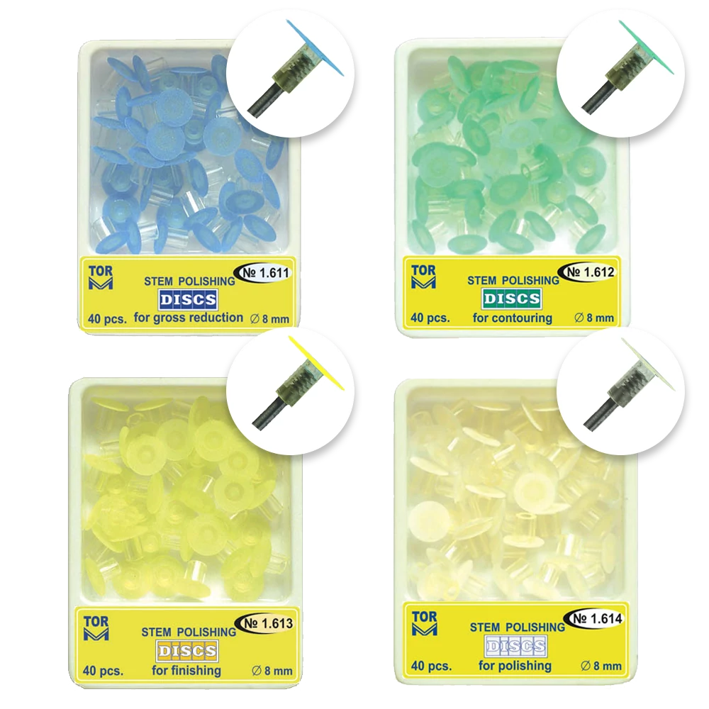 TOR-Snap polishing discs, 08 mm (40 pieces) - in various designs