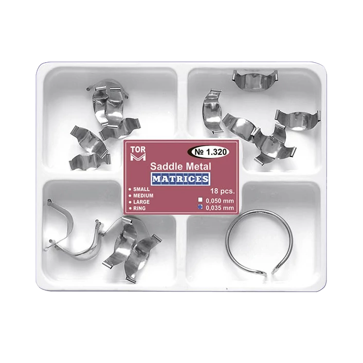 TOR - Embossed spring clip metal dies in a set, 18 pieces + ring, 0.035 mm