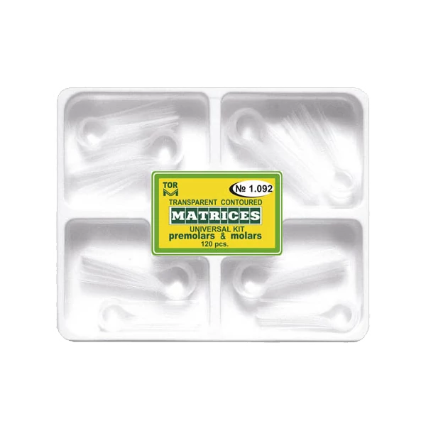 TOR - DOMBORÍTOTT, ÁTLÁTSZÓ MATRICA, PREMOLÁRIS és MOLÁRIS (8x15DB) 1.-4. típus